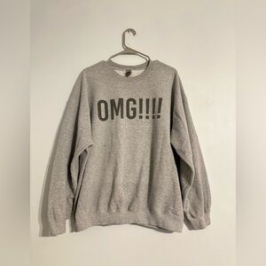 Women’s Grey Funny Crewneck Sweater Sweatshirt Size XL